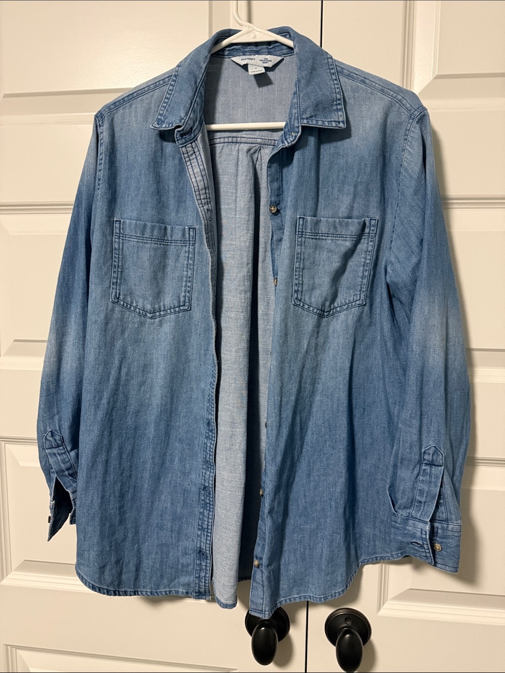 Women’s Light Blue Denim Button-Up Shirt